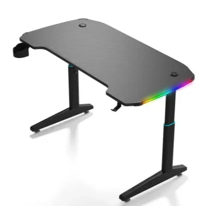 مكتب ألعاب قياس 120 سم بإضاءة RGB LED وسطح من ألياف الكربون مقاوم للخدوش