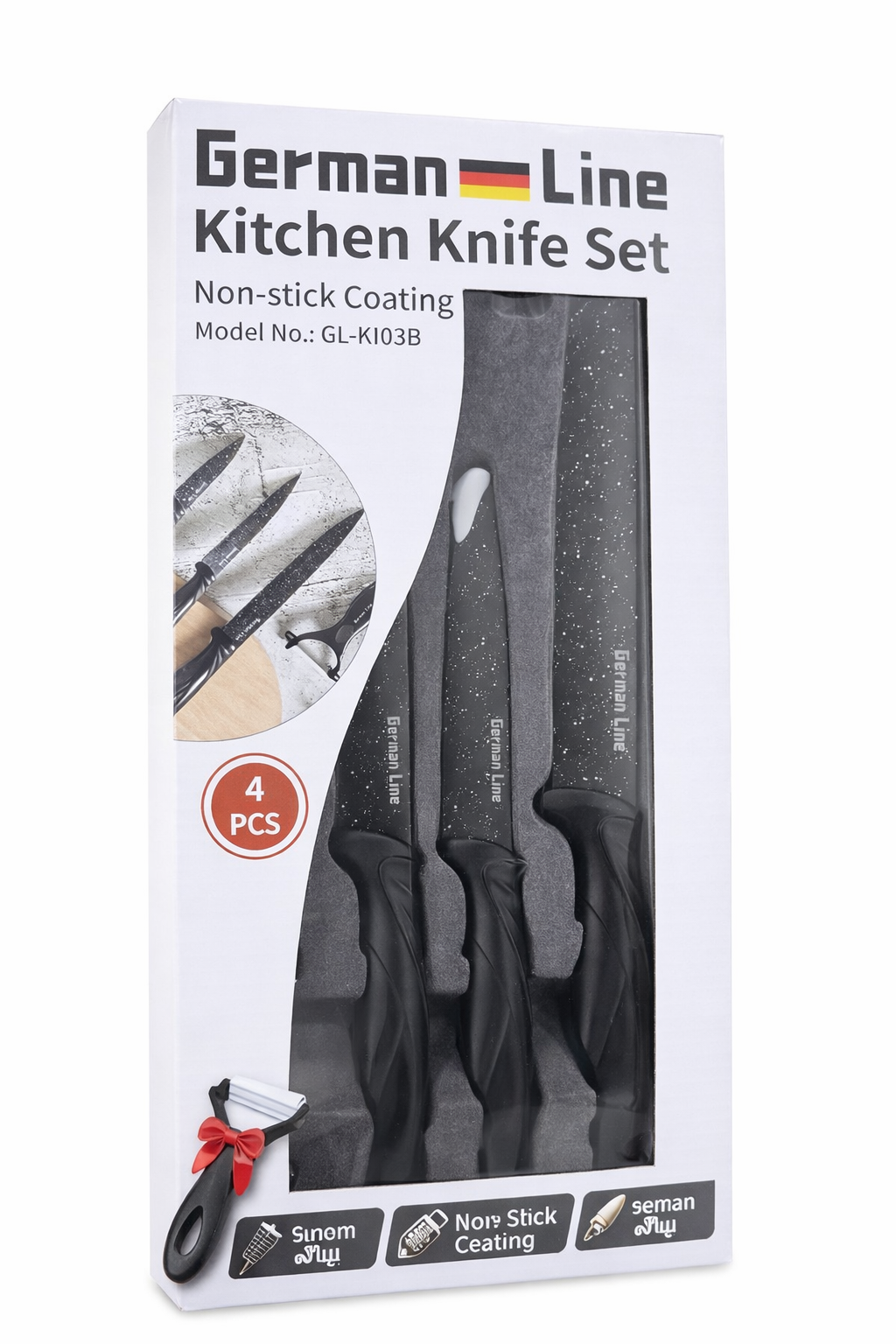 German Line Kitchen Knife Set (4 PCS) - 3.5 / 5 / 8 Inch