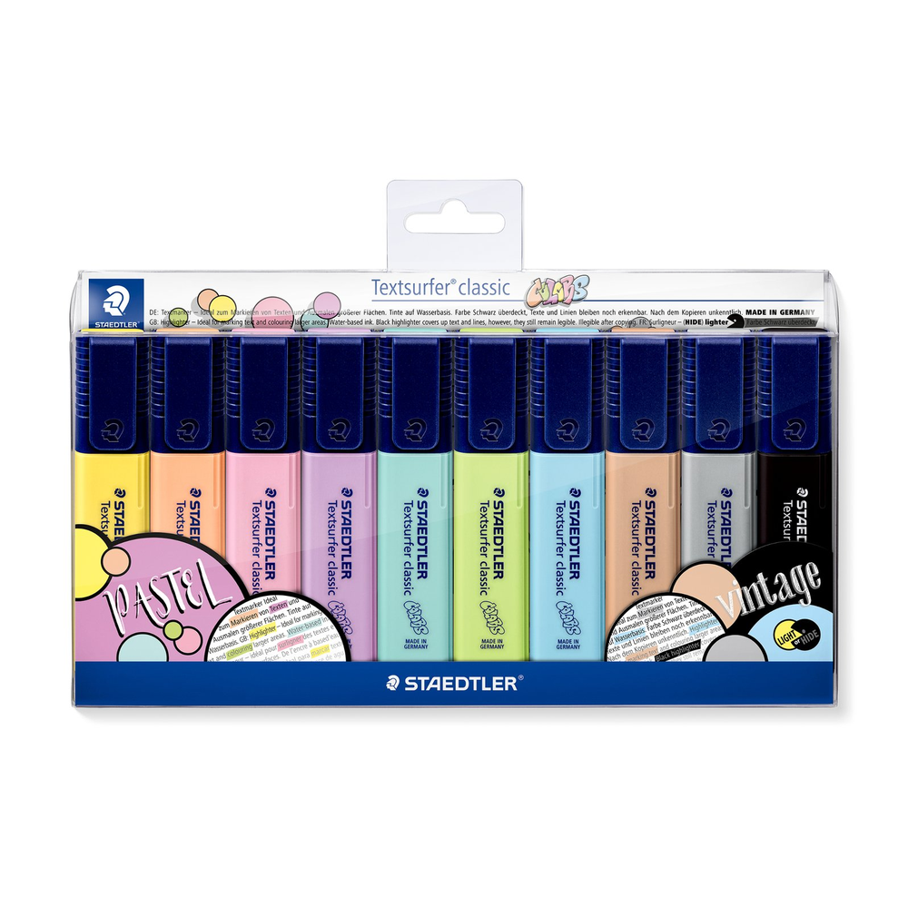 STAEDTLER 364 CWP10 Textsurfer Classic pastel/vintage highlighter wallet - 10 Colors
