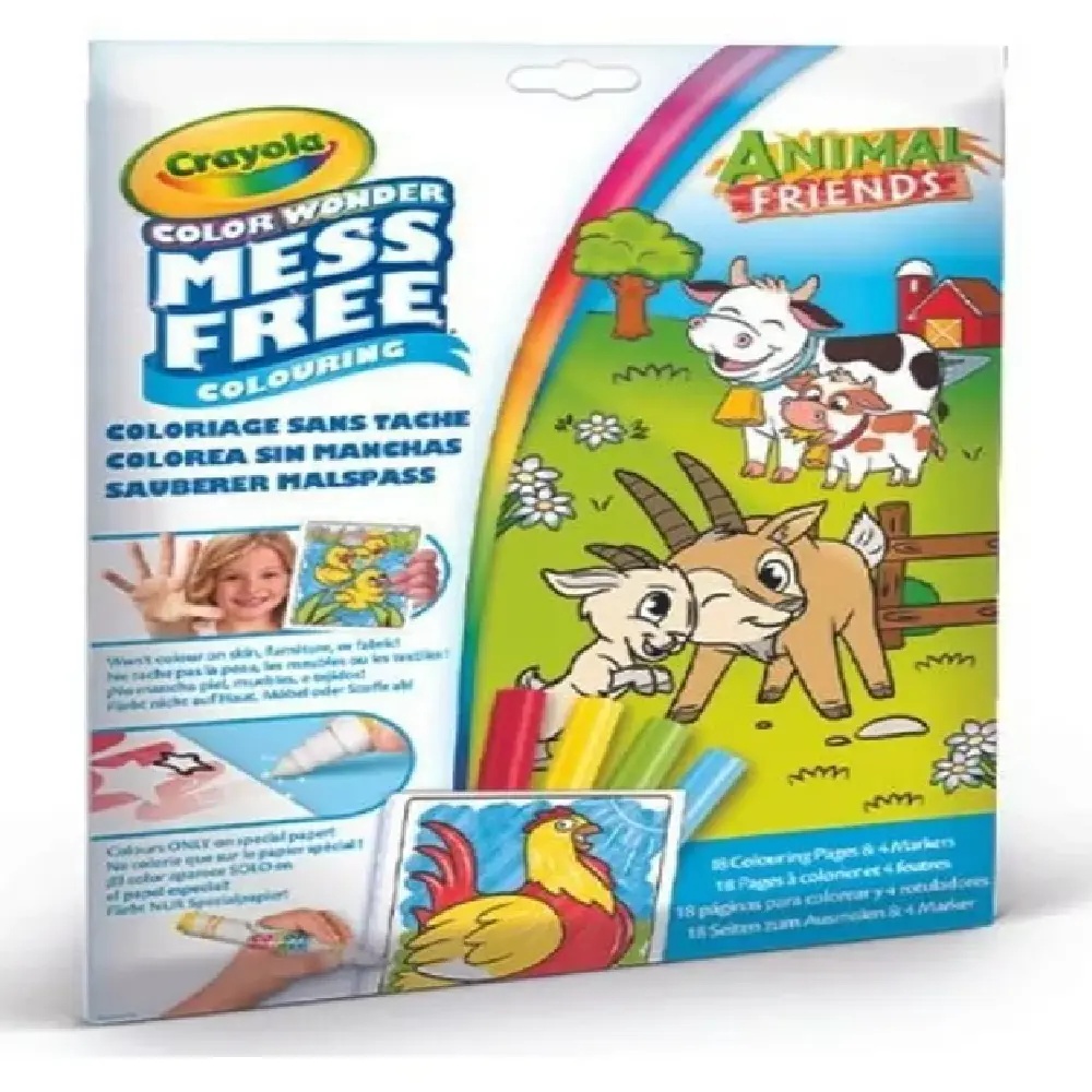 Crayola – مجموعة تلوين Color Wonder لشخصيات Animal Friends، Foldalope مع 4 أقلام تلوين