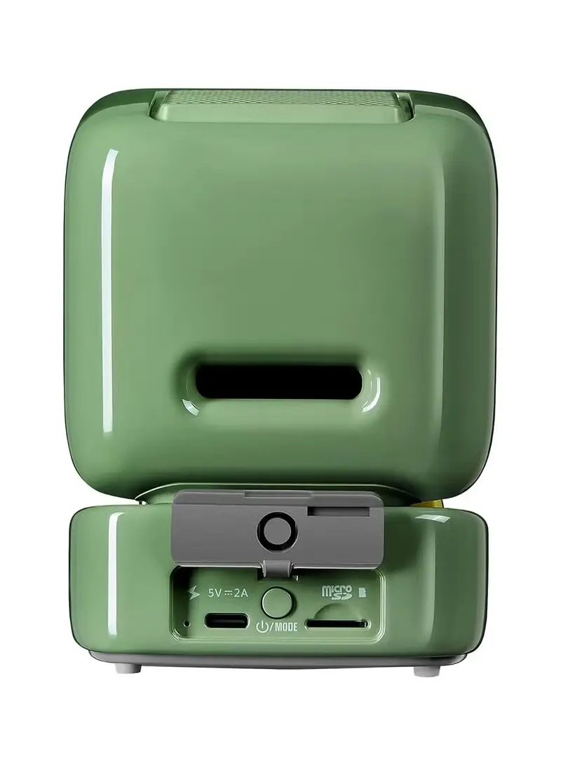 ديفوم – مكبر صوت بلوتوث محمول بتصميم ريترو مع فن بكسل، ديتو-مايك (Green)