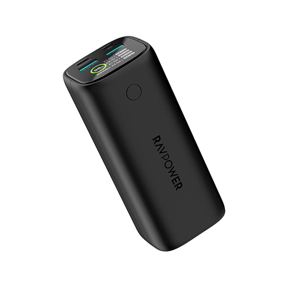 راف باور Ultra باور بانك بقدرة 100 واط وسعة 20000 ملّي أمبير ساعة بمنفذي USB-C ومنفذي USB-A - أسود