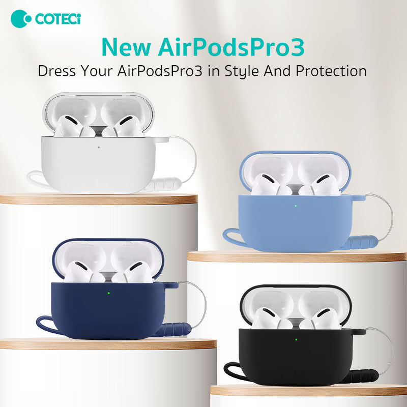 COTECi AirPods 4 كفر حماية سيليكون مع حبل