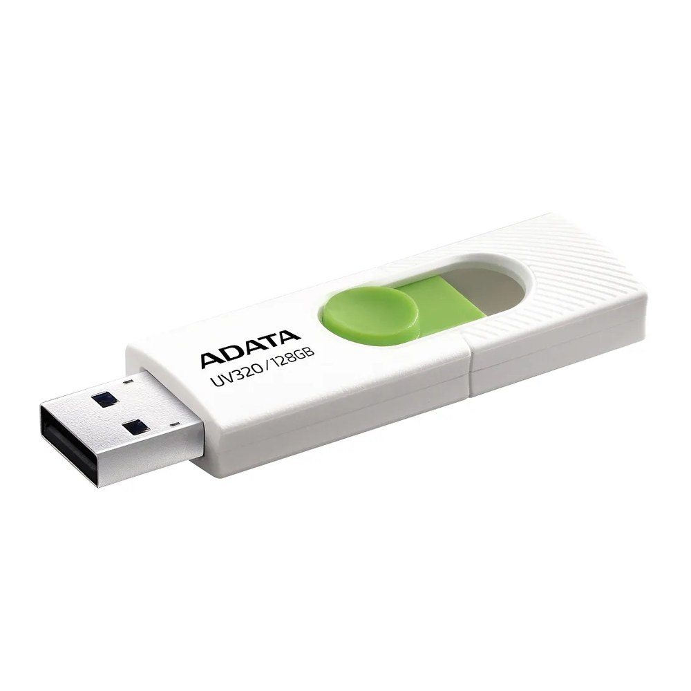 ADATA UV320 256GB USB 3.2 Gen 1 Retractable Flash Drive - White/Green