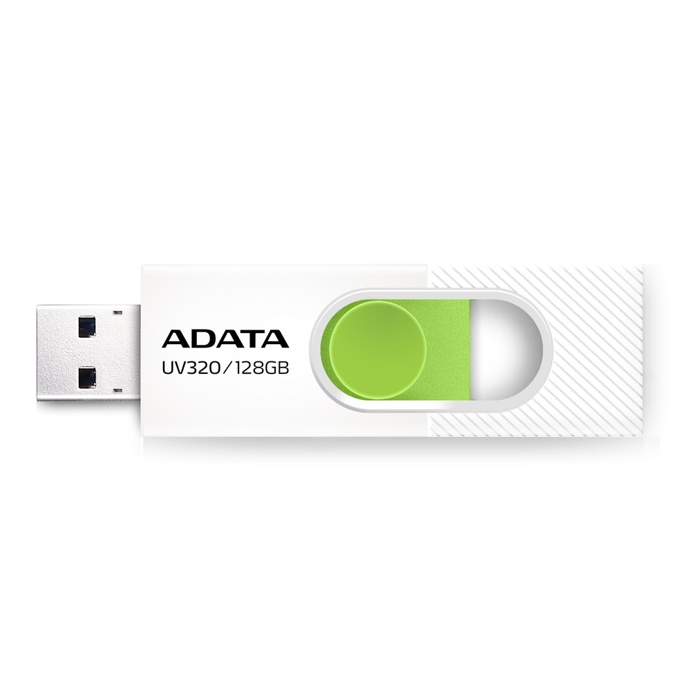 ADATA UV320 128GB USB 3.2 Gen 1 Retractable Flash Drive - White/Green