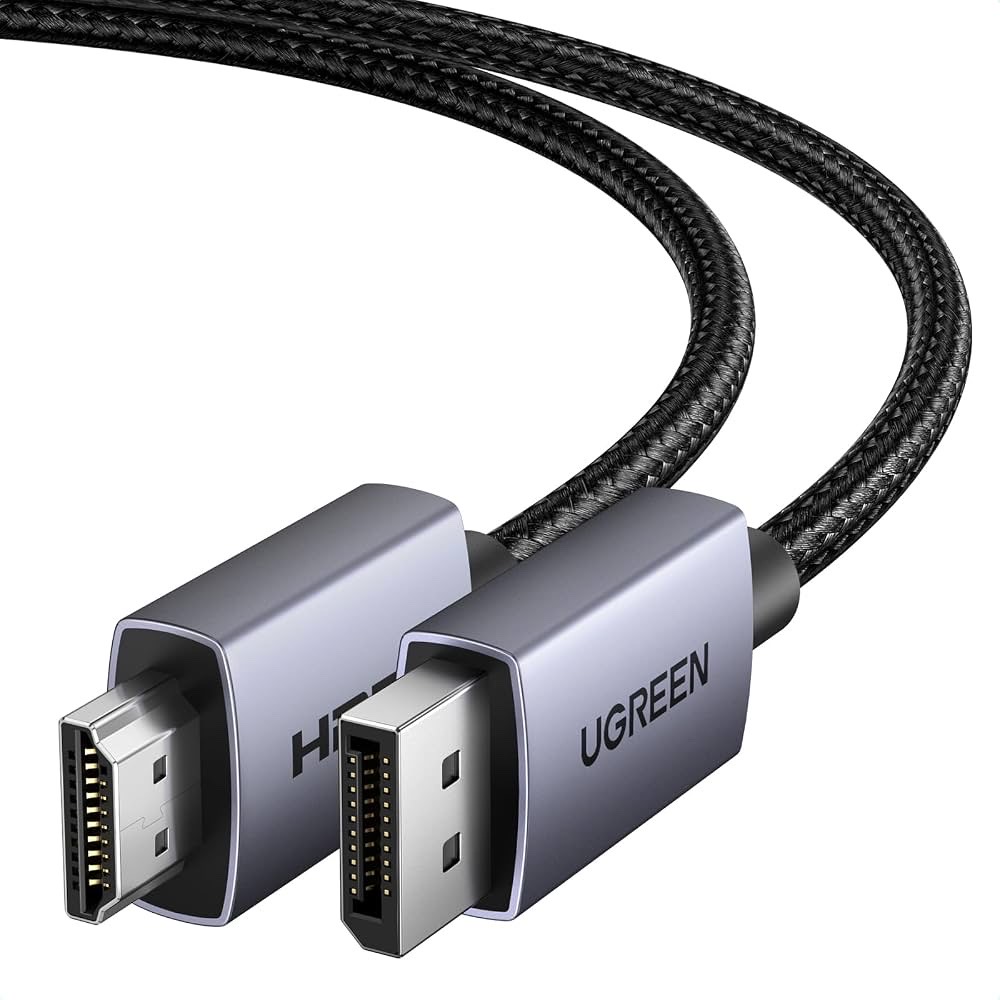 كابل UGREEN من DisplayPort إلى HDMI (أحادي الاتجاه: من مصدر DisplayPort إلى شاشة HDMI فقط) - دقة 4K - طول 1 متر