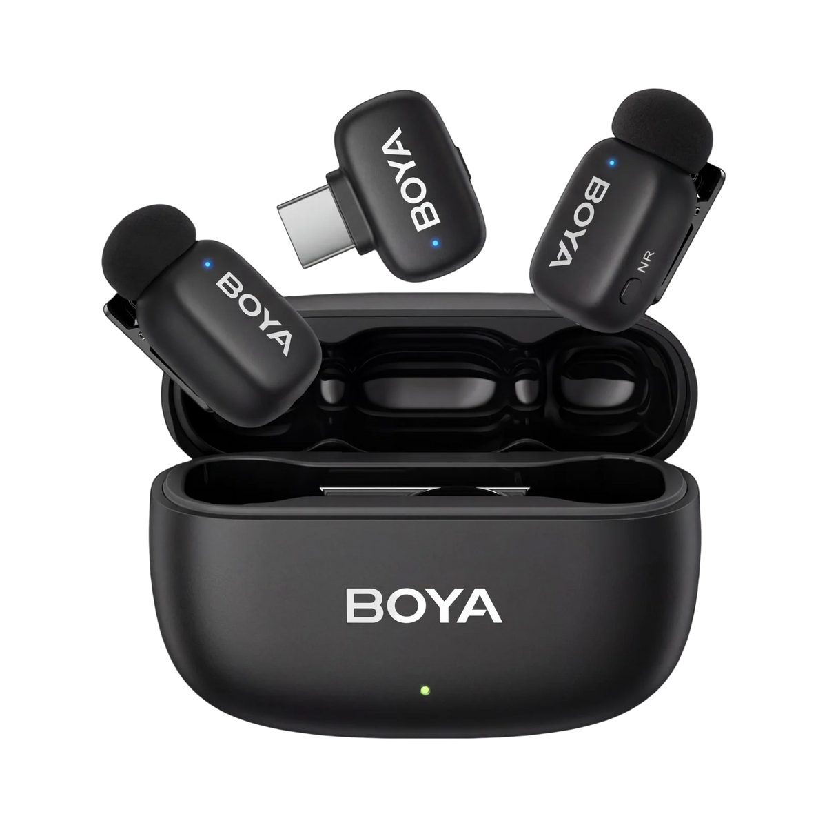مايكروفون لاسلكي BOYA mini 2 لاقطة مزدوج Type-C مع علبة شحن وعزل ضوضاء AI