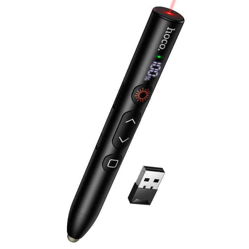 مؤشر ليزر hoco GM203 Touch لاسلكي 2.4G للعروض التقديمية برأس لمس للشاشات وشاشة LED