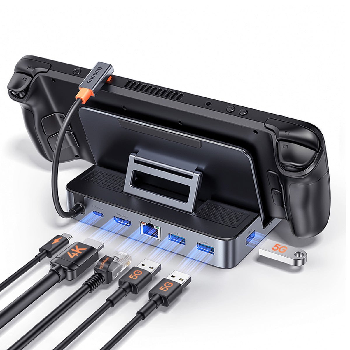 قاعدة إرساء Baseus GamerX بـ 6 منافذ USB-C لجهاز Steam Deck