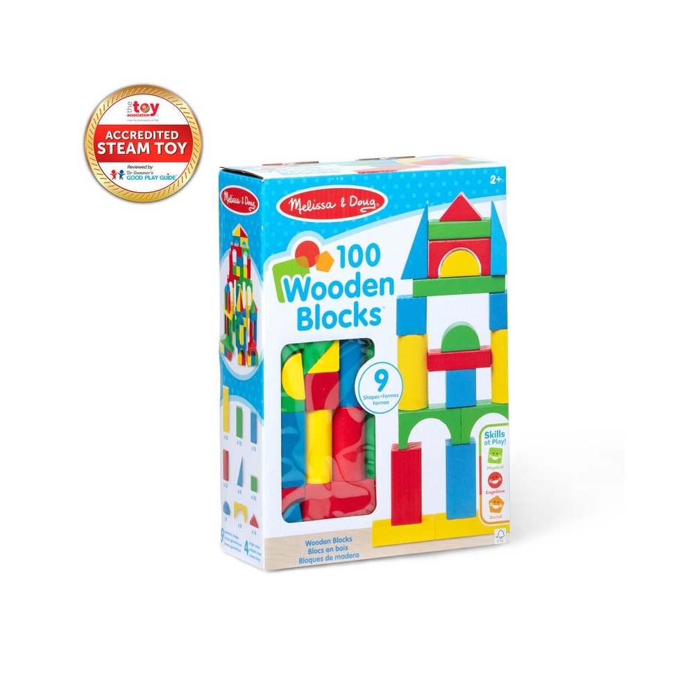 Melissa & Doug 100 Wood Blocks Set