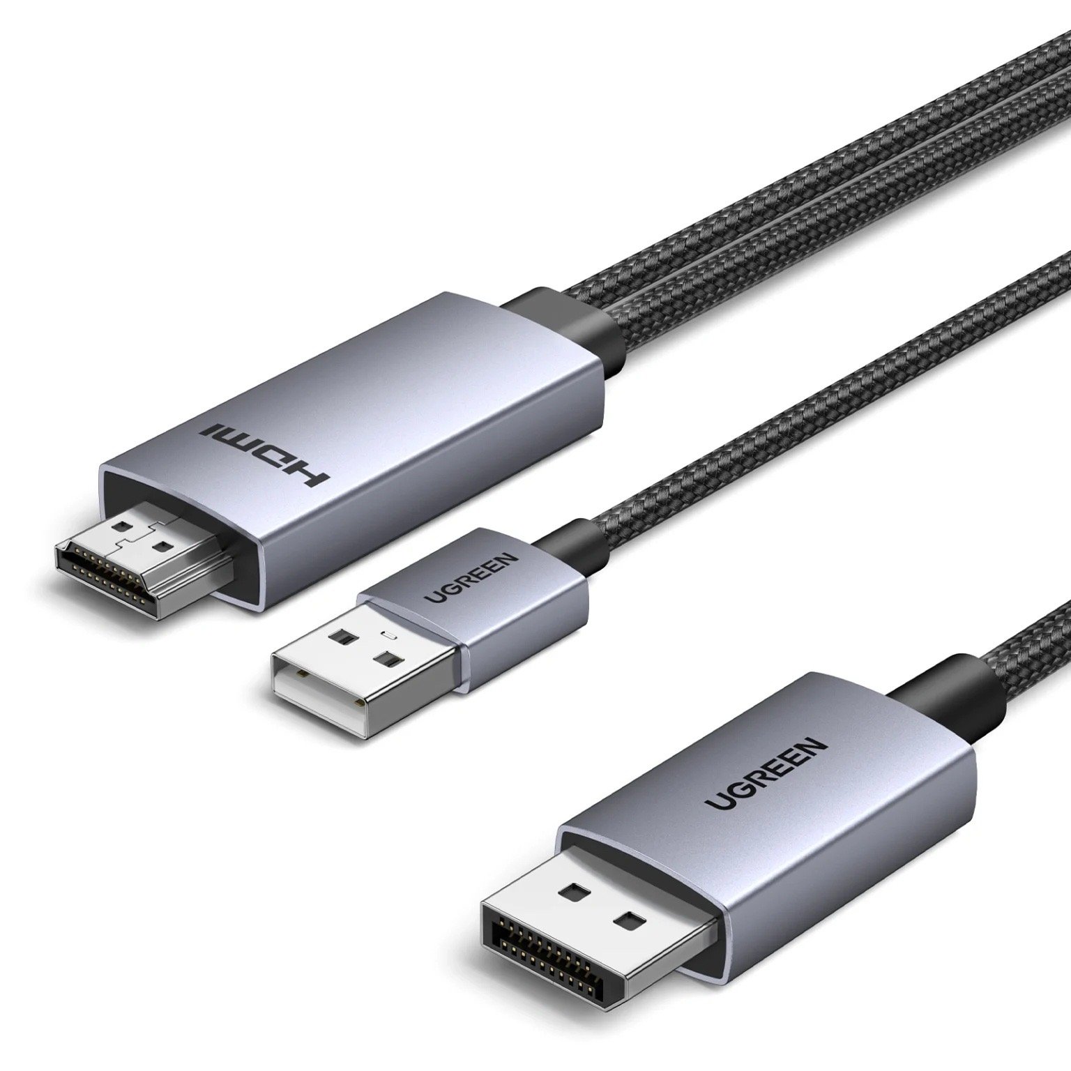 كابل UGREEN بطول 2 متر يدعم دقة 4K وتردد 60 هرتز، من HDMI إلى DP