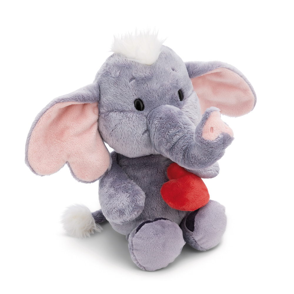 NICI Love Elephant W/ Magnet Heart Dark Grey 32cm Dangling Green