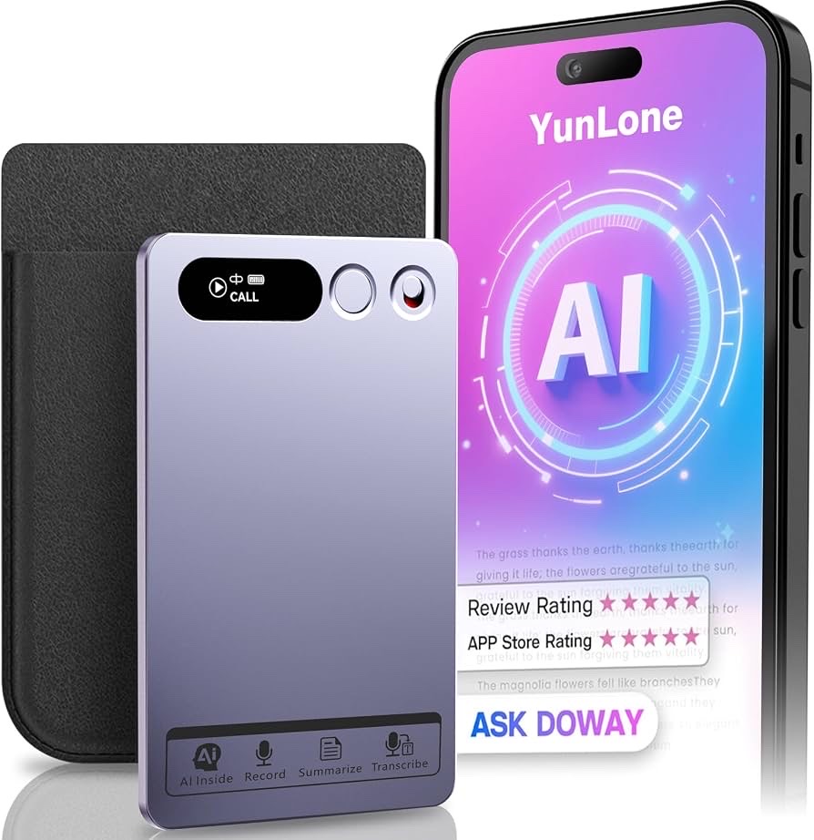 AI Voice Recorder, Note Voice Recorder Transcribe & Summarize with AI Technology, App Control Supports 112 Languages, 64GB