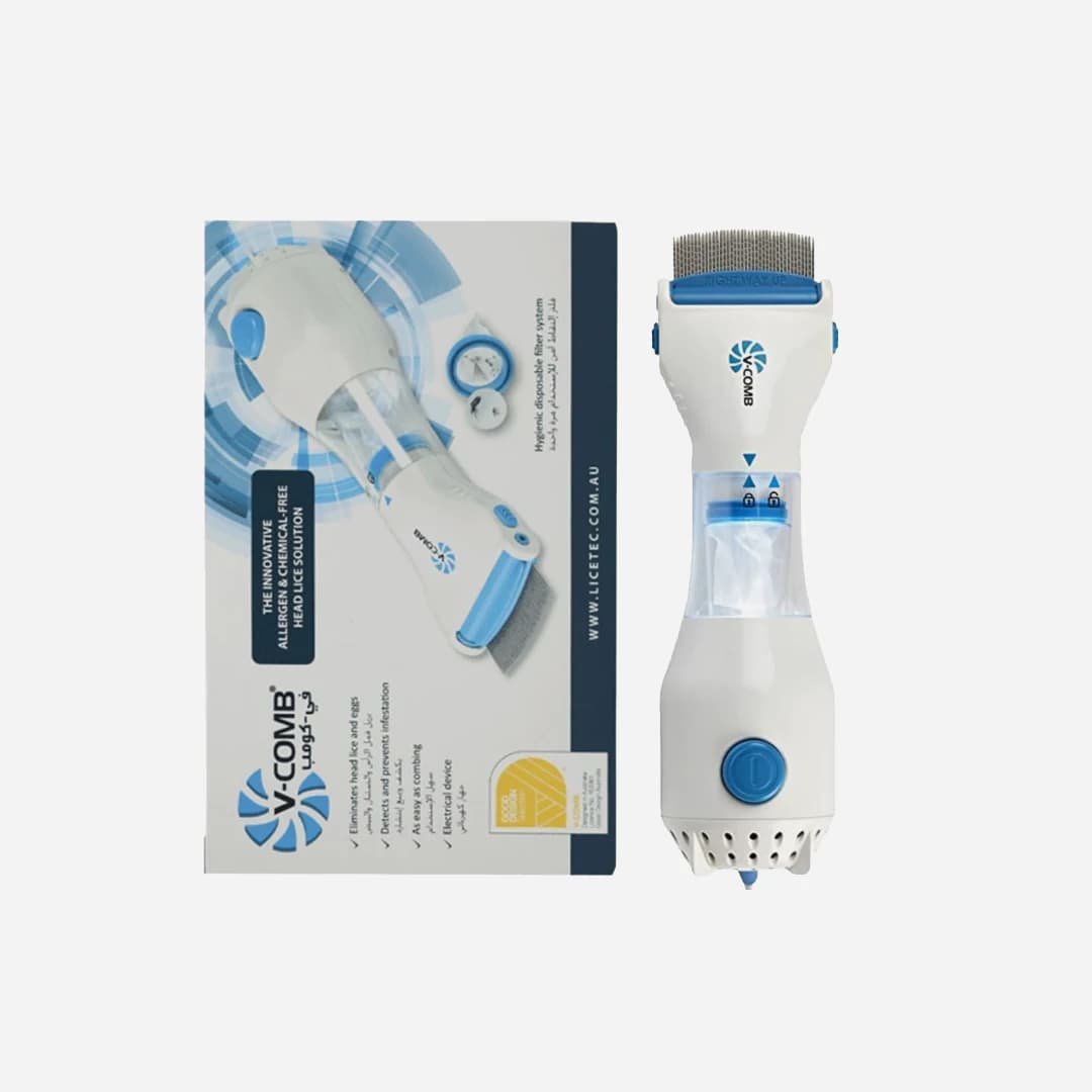 LICETEC electric lice removal device, featuring vacuum technology and a hygienic filter for safe, chemical-free elimination.