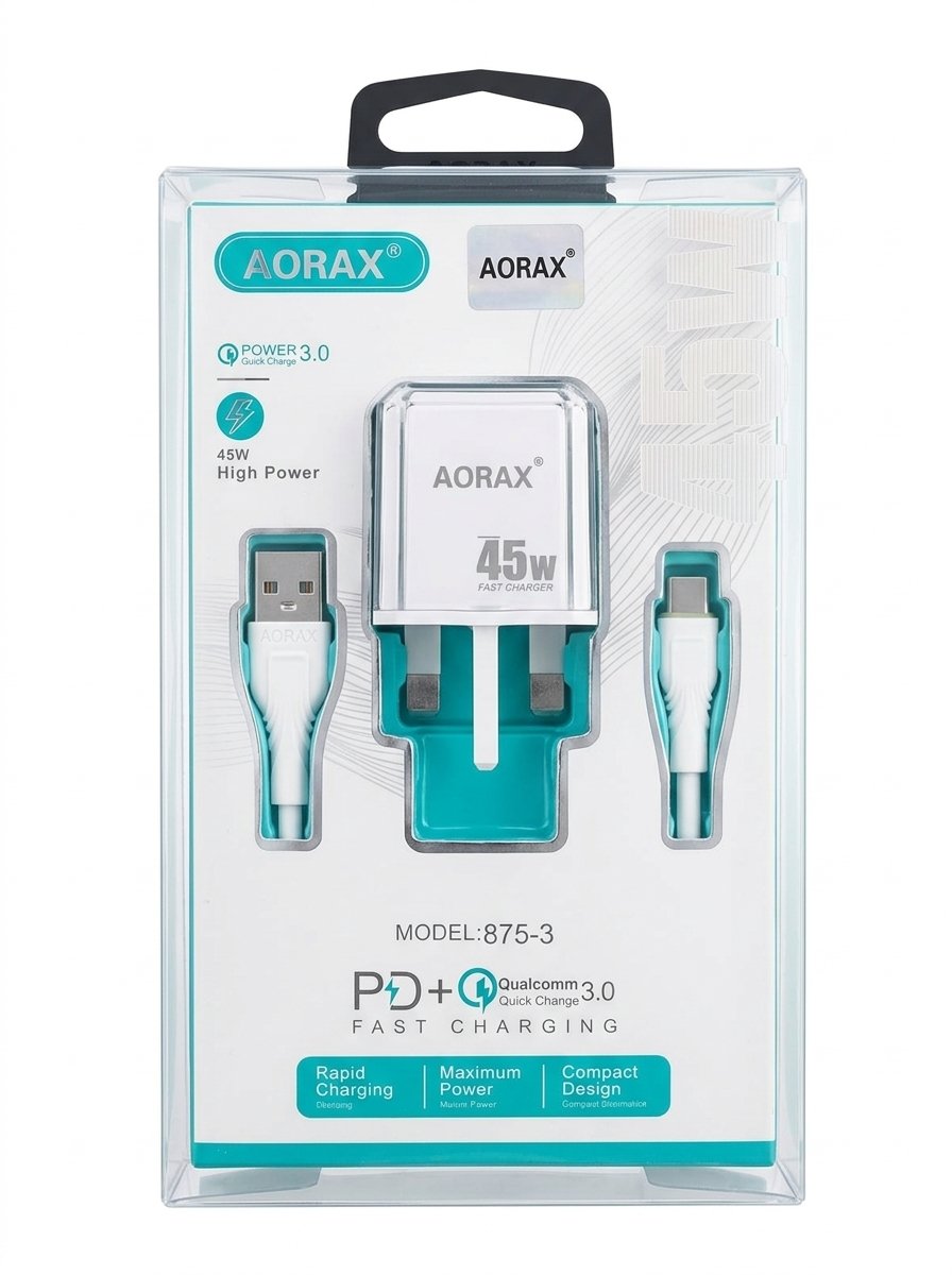 AORAX charger 45 w 2port type c USB SUPER FAST