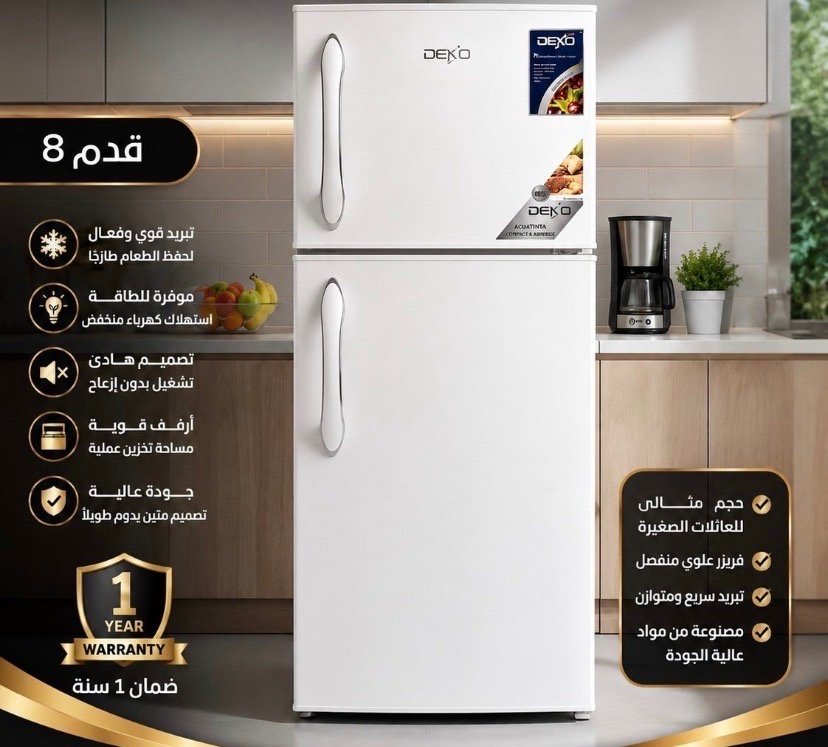 ثلاجه ديكو 8 قدم 2 باب