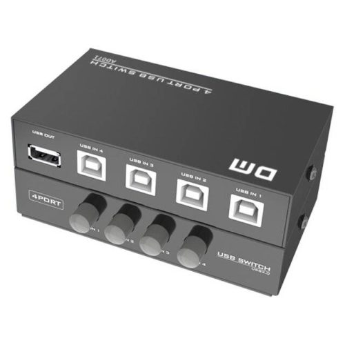 ادابتر طابعة 4 منافذ الى طابعة واحدة DM AD071 USB Printer Share Adapter [4-PCs to 1-USB]