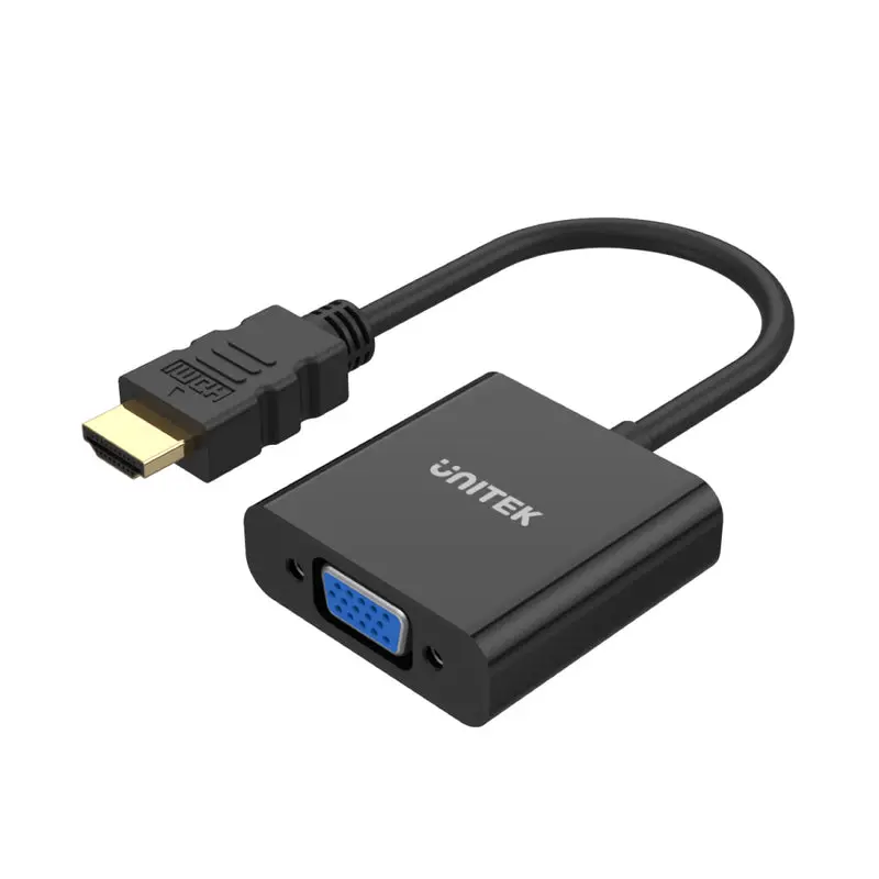 يونيتيك Y-6333 محول HDMI إلى VGA مع مخرج صوت 3.5 ملم - أسود