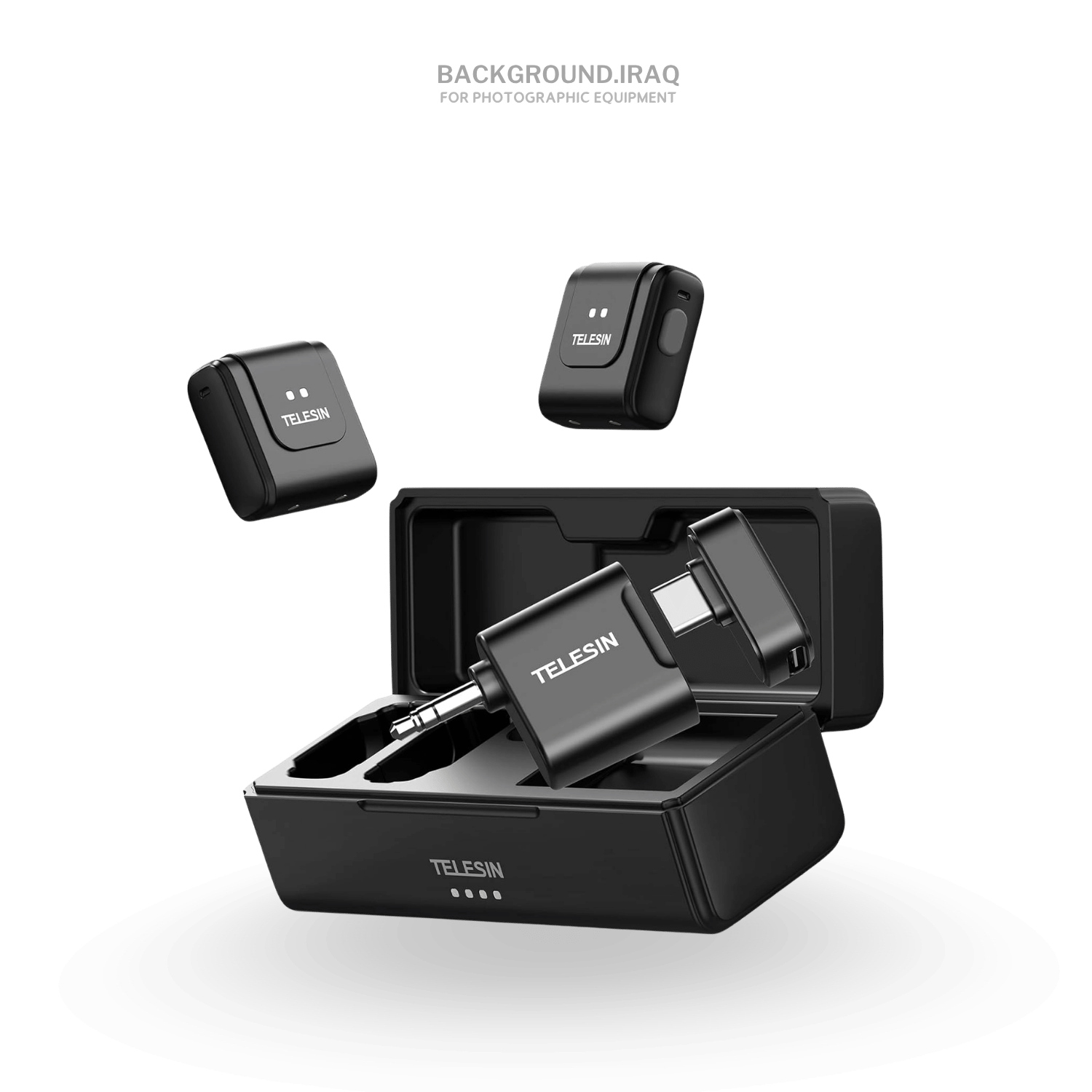 Telesin 2in1 Wireless Lavalier Microphone with Charging Case