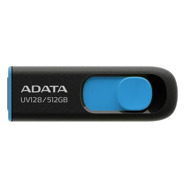 ADATA UV128 USB 3.2 Flash Drive Sliding Connector – 512GB / Blue