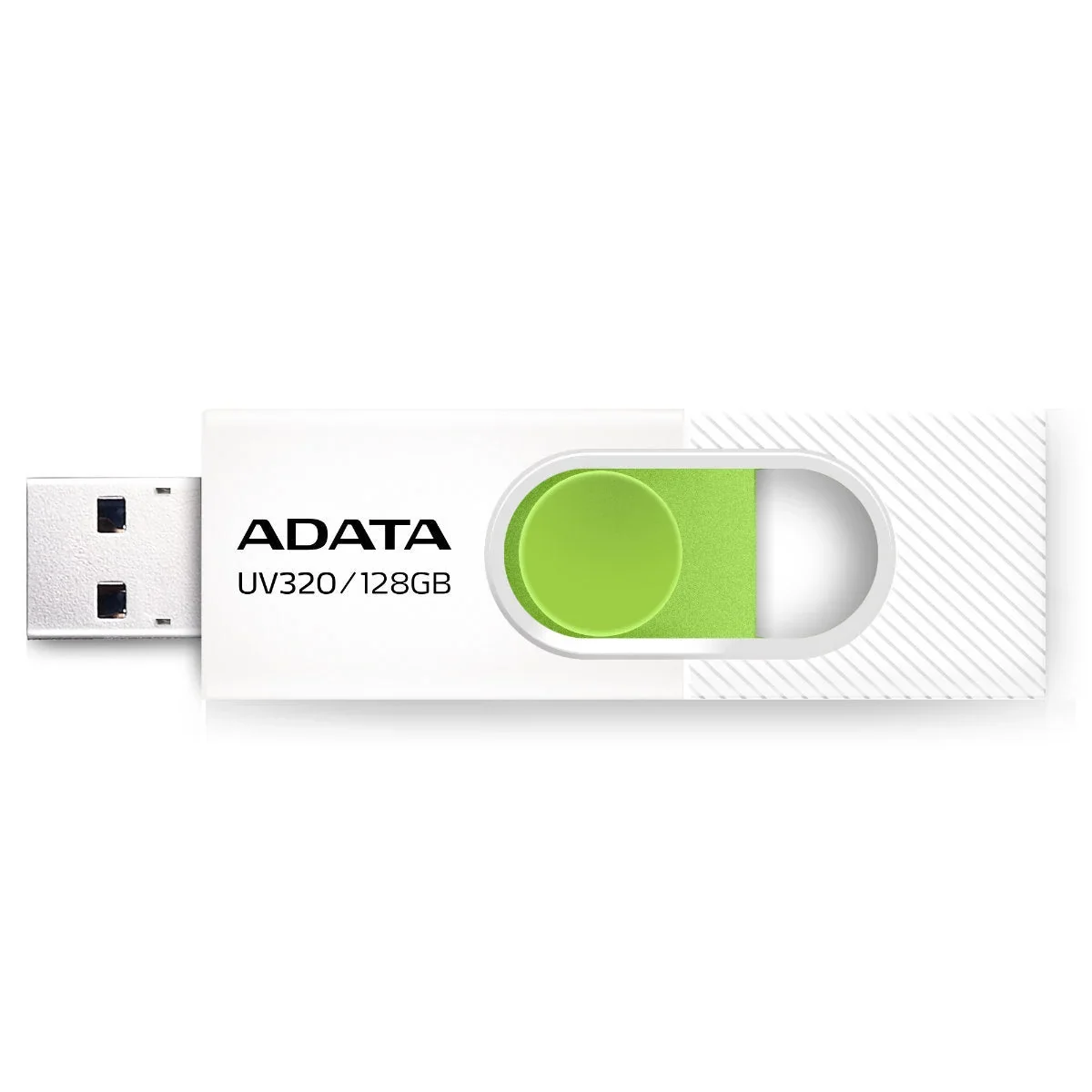 ADATA UV320 USB 3.2 Flash Drive Sliding Connector - 128GB – White/Green
