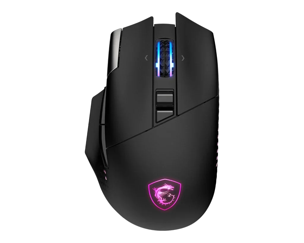 MSI VERSA PRO Wireless Gaming Mouse — Tri-Mode Connectivity (2.4G / Bluetooth / USB), 26000 DPI Optical Sensor, 1000Hz Polling Rate, RGB Lighting, 15 Programmable Buttons, Ergonomic Design