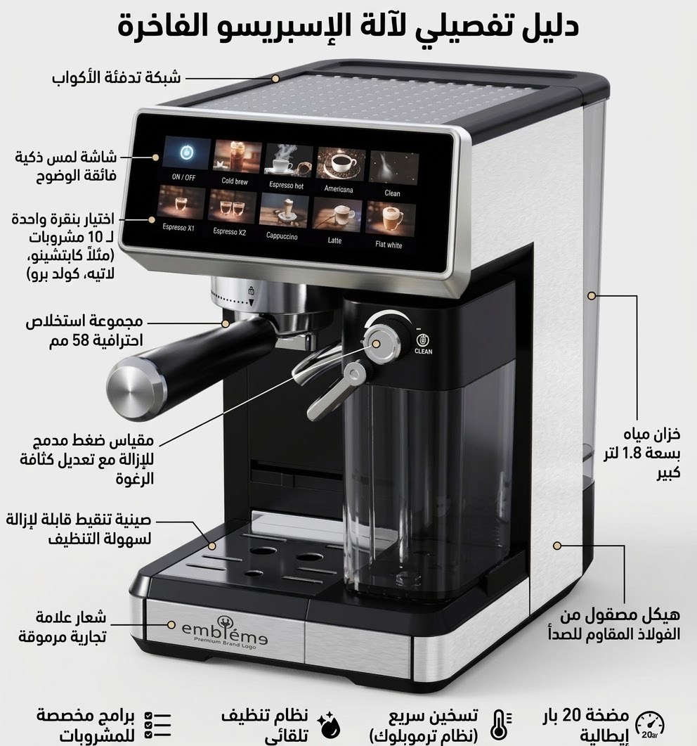 محضرة قهوه من شركة امبليوم متعدده
