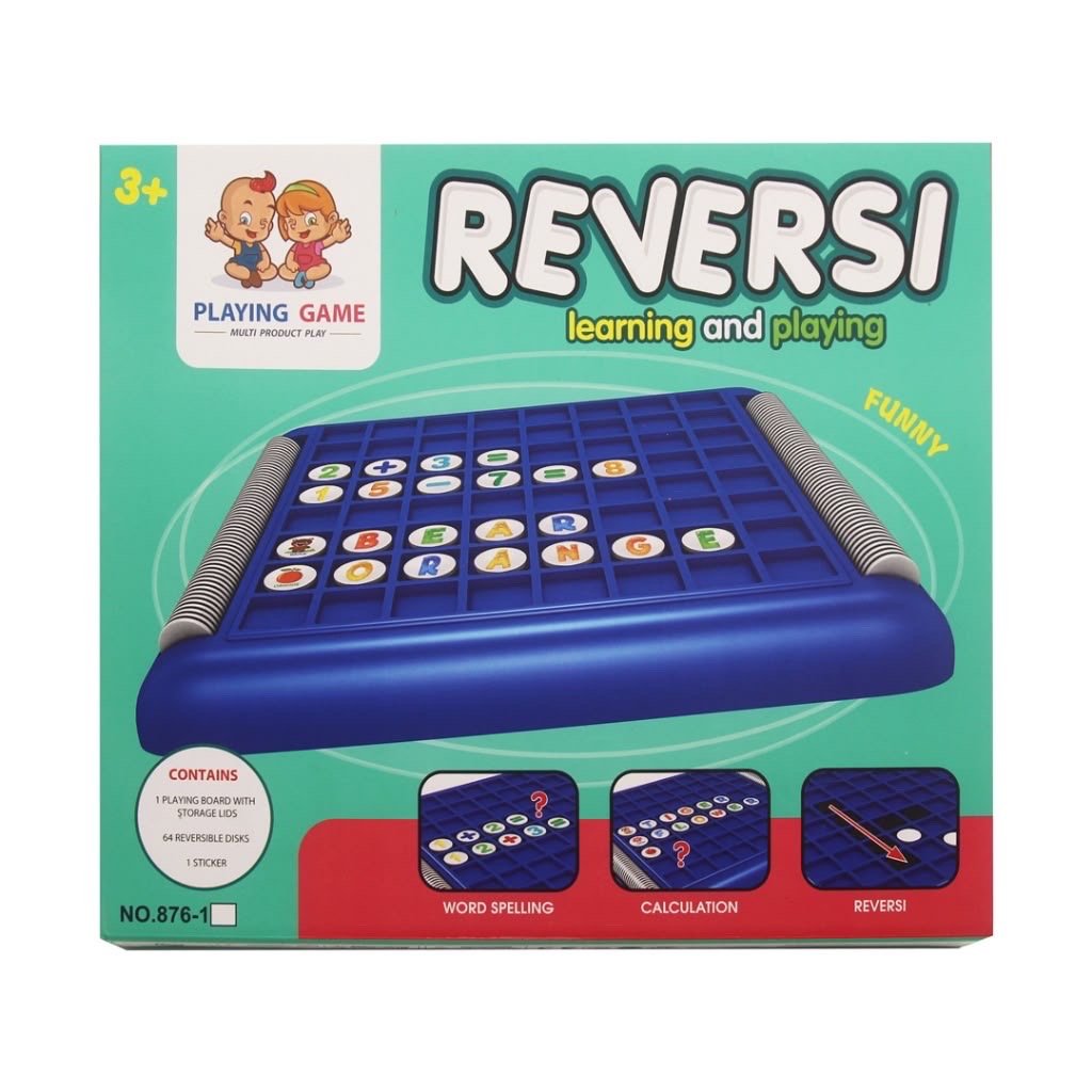 3-in-1 Reversi Learning and Playing Board Game for Kids (Word Spelling, Calculation, Reversi)