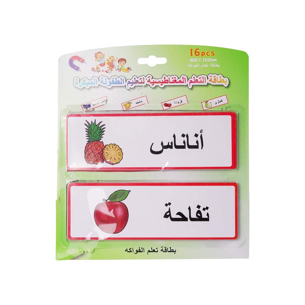 Early Childhood Magnetic Learning Cards Set (Fruits, Colors & Professions) - 16pcs