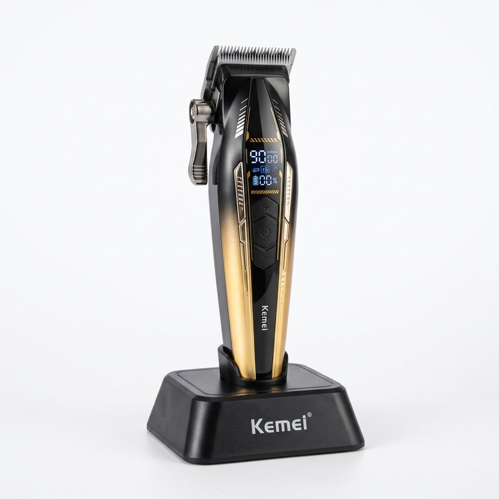 Kemei KM-1918 Professional Hair Clipper with Charging Base (9000 RPM)