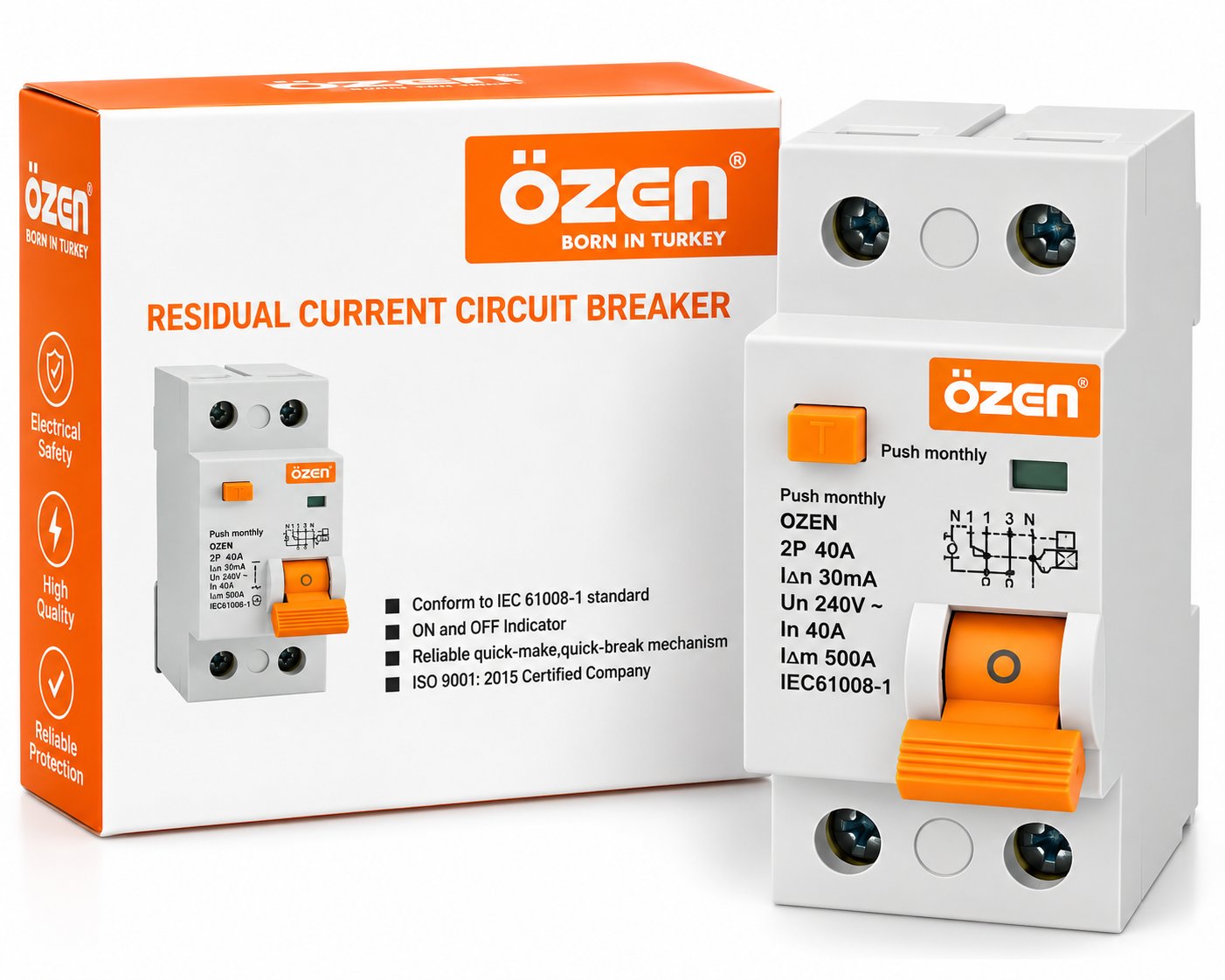 ÖZEN Residual Current Circuit Breaker (RCCB)  2P 40A