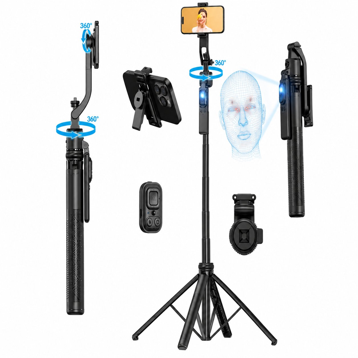 Plokama AUTO-A7 AI Intelligent Selfie Stick Tripod (1.8M)