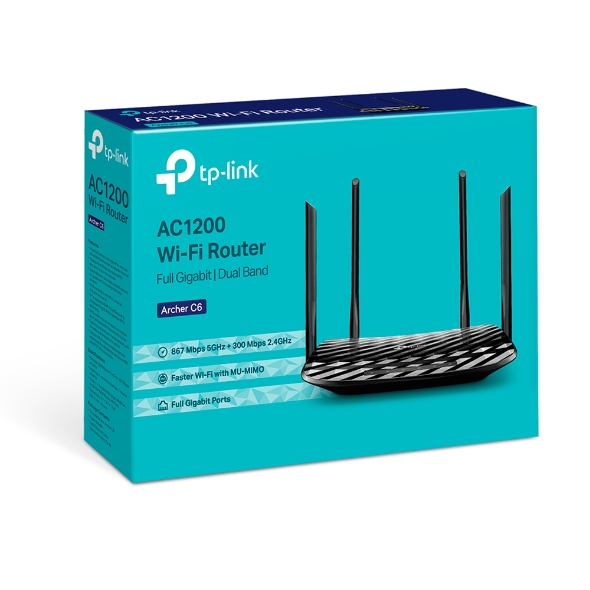 راوتر TP-Link Archer C6 AC1200 Mesh Wi-Fi Router