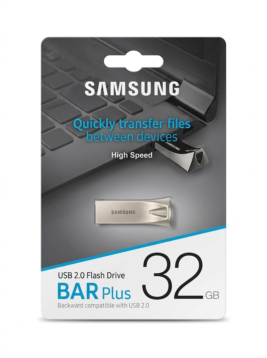 فلاش تخزين USB حجم 32GB جيجابايت فائق السرعة والاعتمادية من ماركة سامسونج بتصميم معدني فاخر ومقاومة فائقة لجميع الظروف