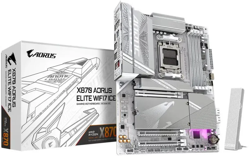 لوحة أم جيجابايت X870 أوروس إليت واي فاي 7 آيس