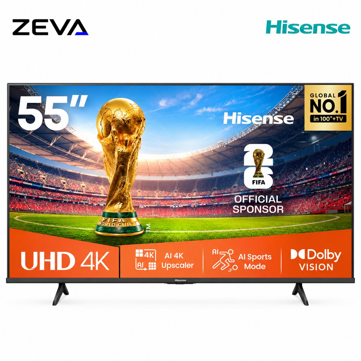 Hisense 55-Inch 4K UHD Smart LED TV with Dolby Vision and VIDAA OS