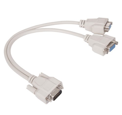 كيبل تمديد شاشة VCOM VGA HD15 ذكر إلى أنثى، رمادي، بموصلات مطلية بالنيكل