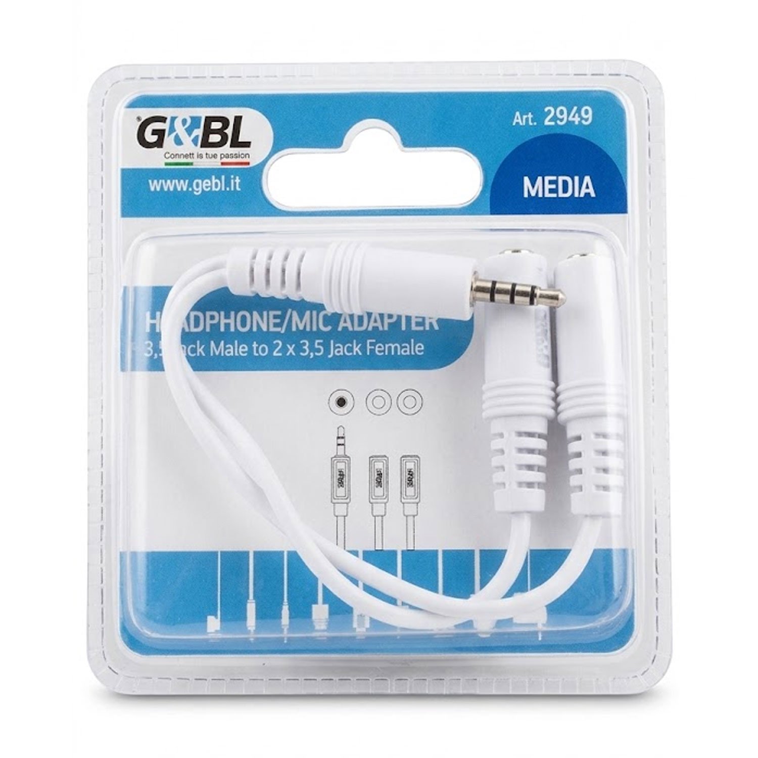 ادابتر هيدفون G&BL 2949 Headphone/Mic Audio Adapter