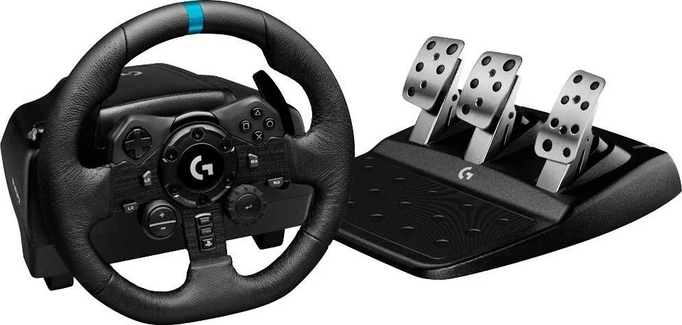 عجلة قيادة لوجيتك G923 TRUEFORCE الأصلية مع دواسات تفاعلية حساسة للضغط، لأجهزة بلايستيشن 5 والكمبيوتر
