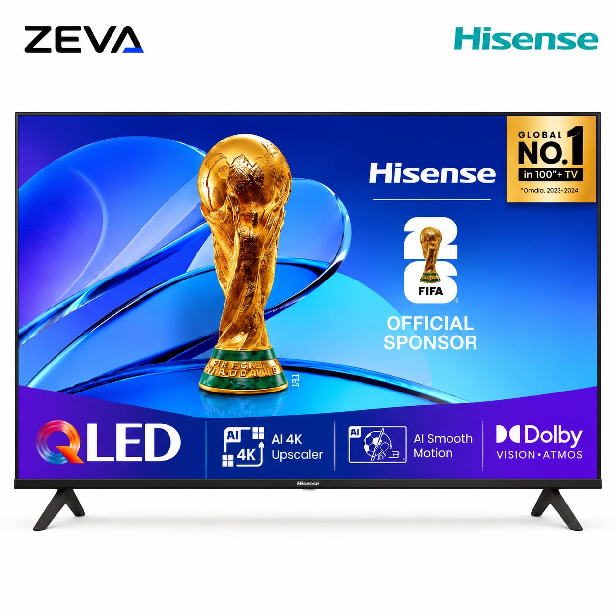 تلفزيون هايسنس سمارت 43 بوصة بدقة 4K UHD وتقنية QLED مع Dolby Vision وDolby Atmos
