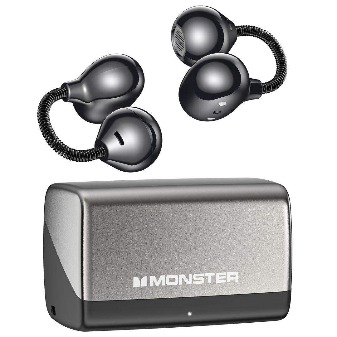 - أسود سماعة مونستر اللاسلكية Monster AirClip AC700 – بتصميم مشبك الأذن