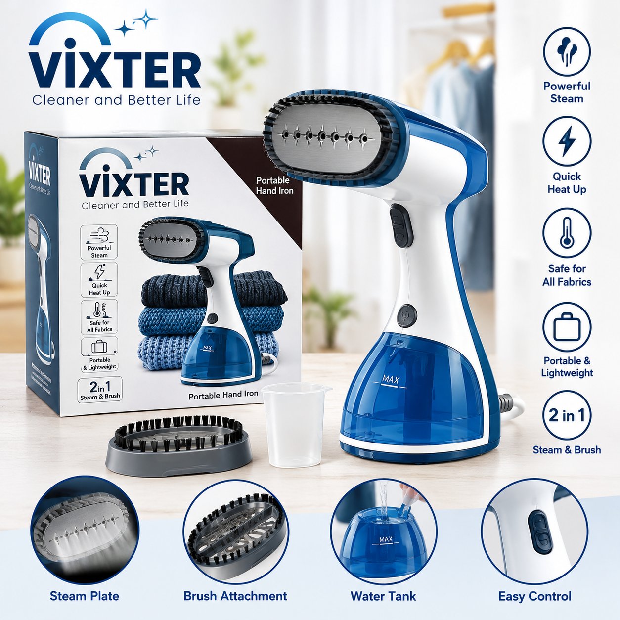 مكواة ملابس يدوية محمولة vixter