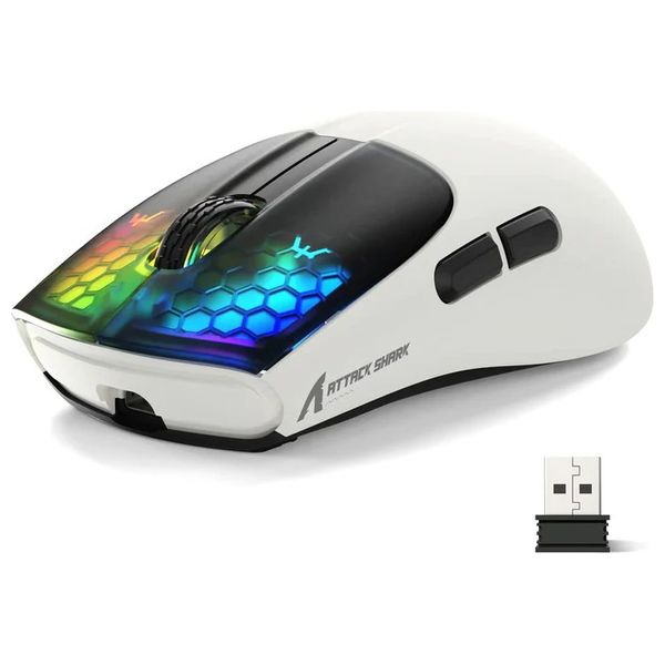 فأرة ألعاب لاسلكية أتاك شارك اكس 5 - Attack Shark X5 White