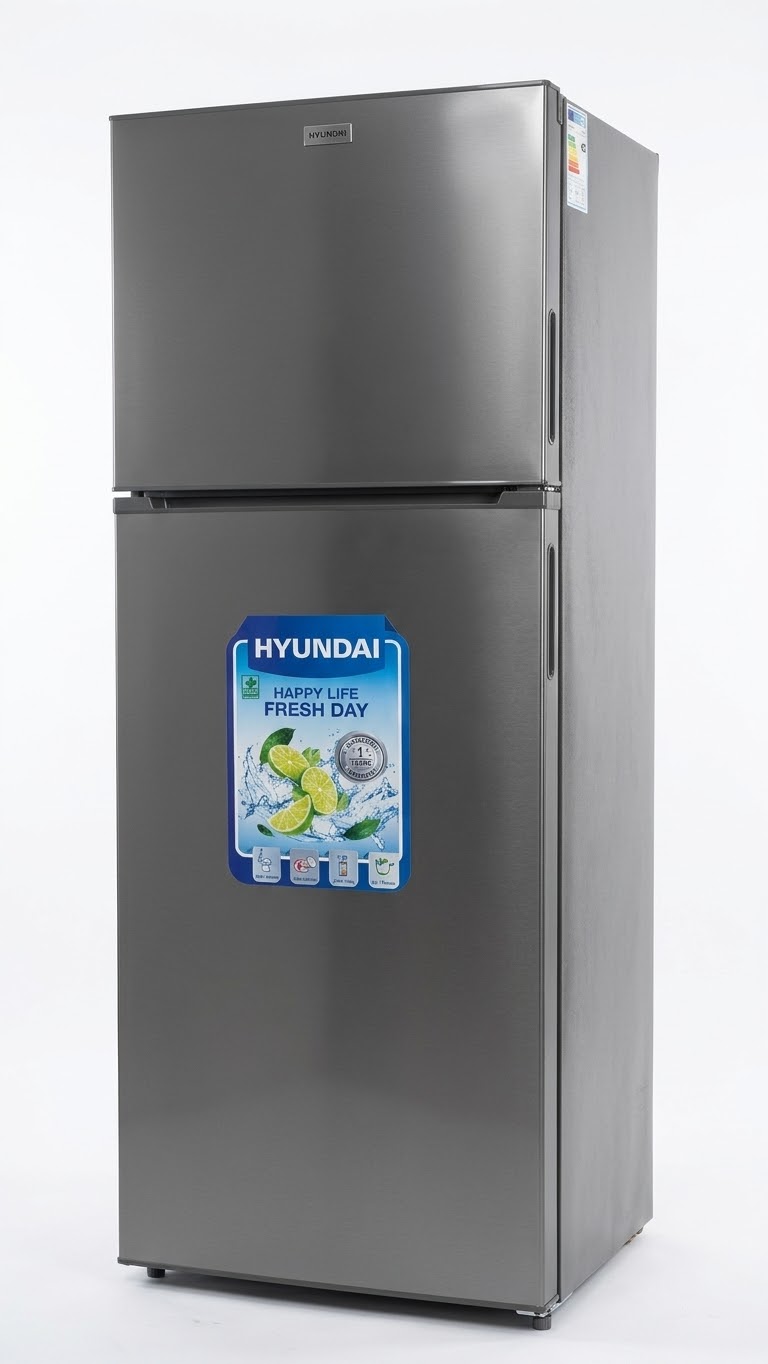 Hyundai 27-cubic-foot, two-door refrigerator, model HBM-2700RE