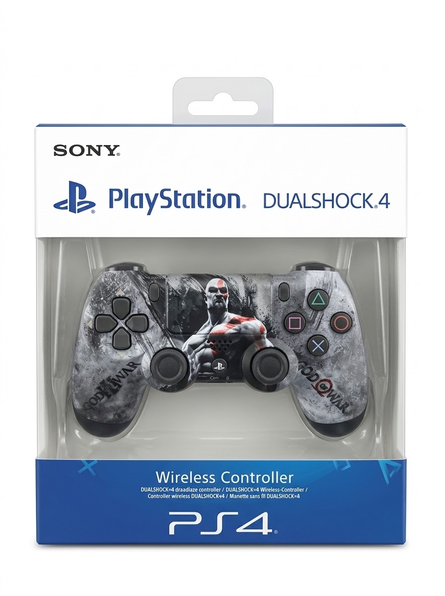 يد تحكم سوني PS4 بلوتوث تعمل على البلاي ستيشن 4 والـ PC واللابتوب والهاتف - اصدار رمادي حصري ومميز بتصميم لعبة God of War