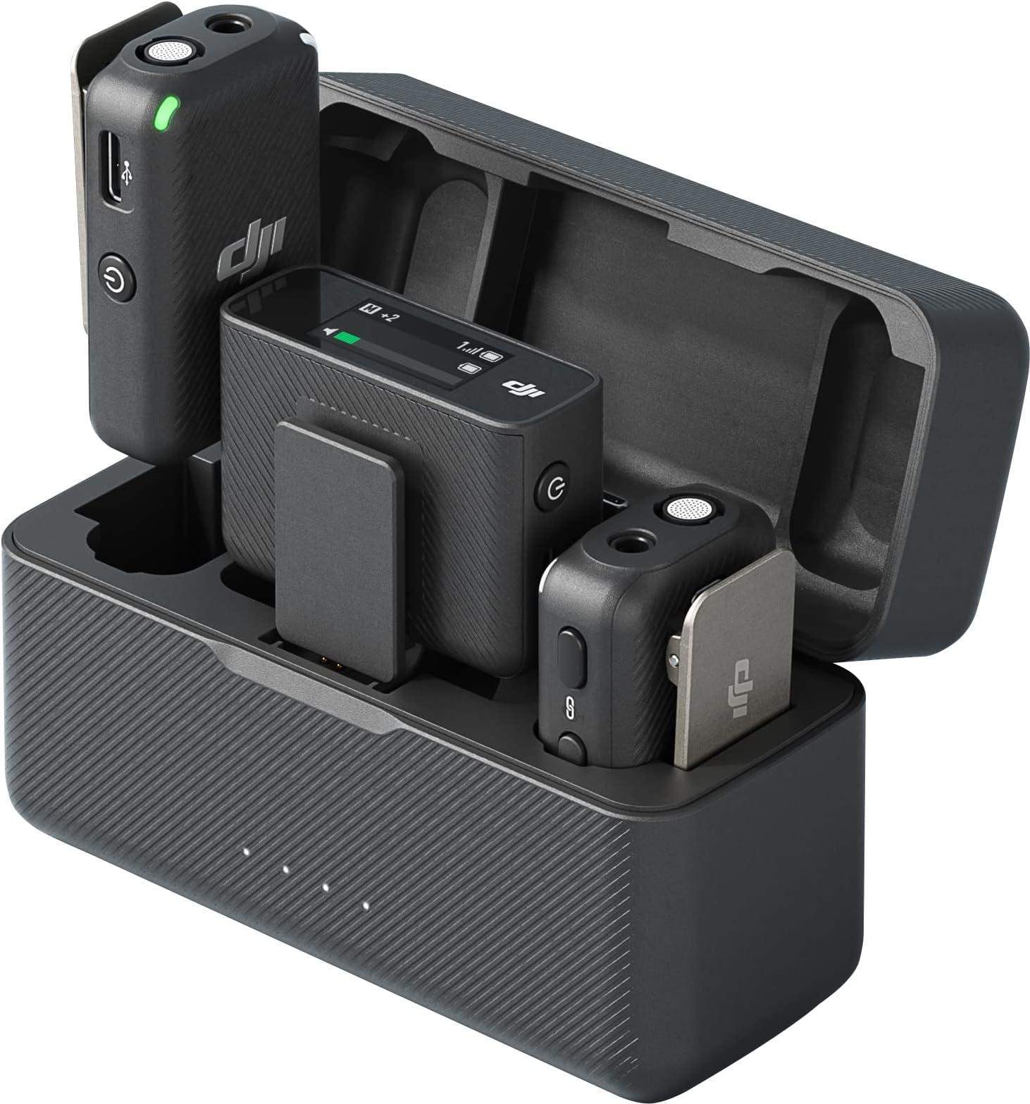 DJI Mic Mini 2 ميكروفون لاسلكي – 2 مرسل + 1 مستقبل + علبة شحن