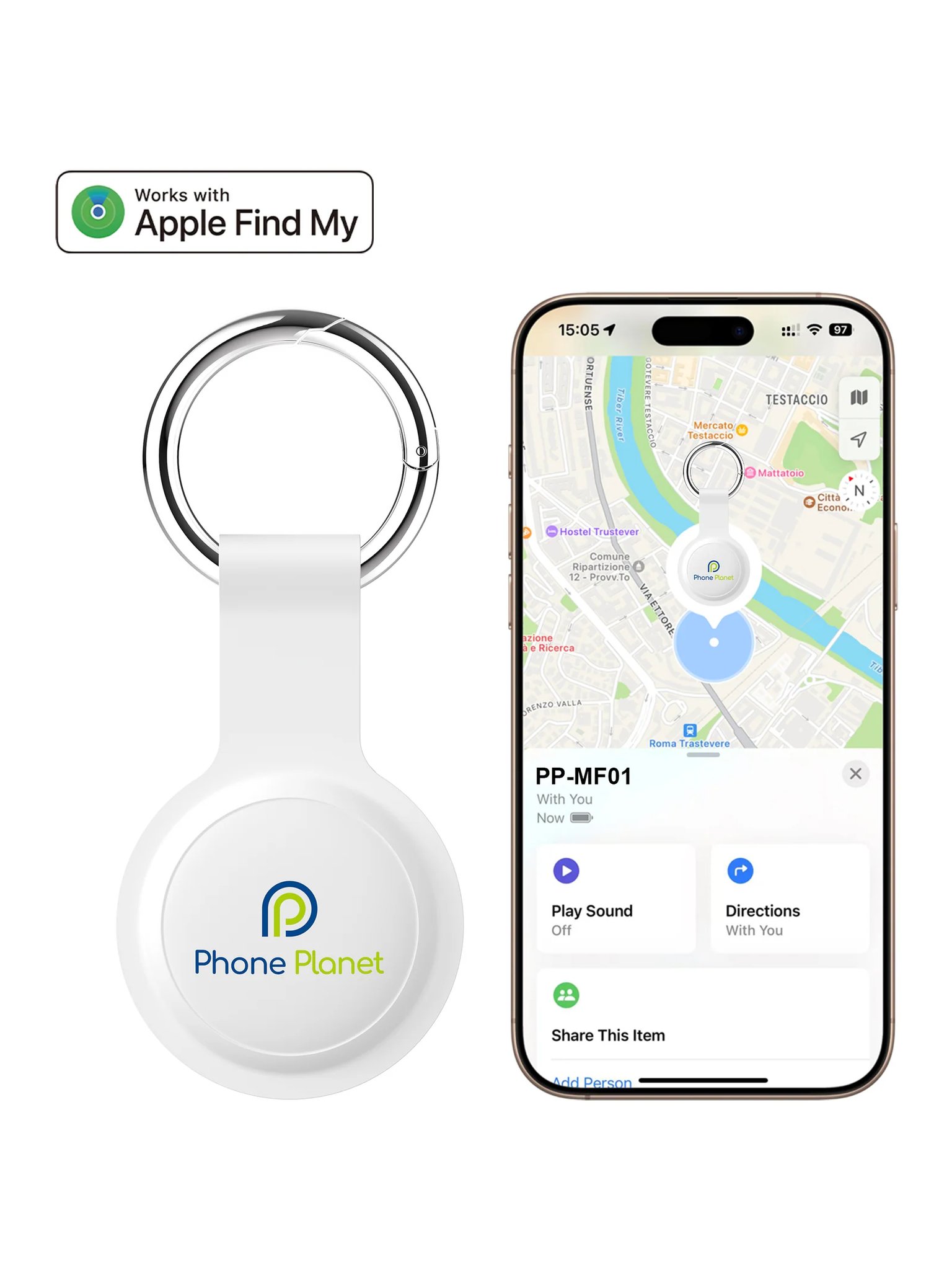 جهاز تتبع للمقتنيات يدعم Apple Find My من فون بلانيت PP-MF01