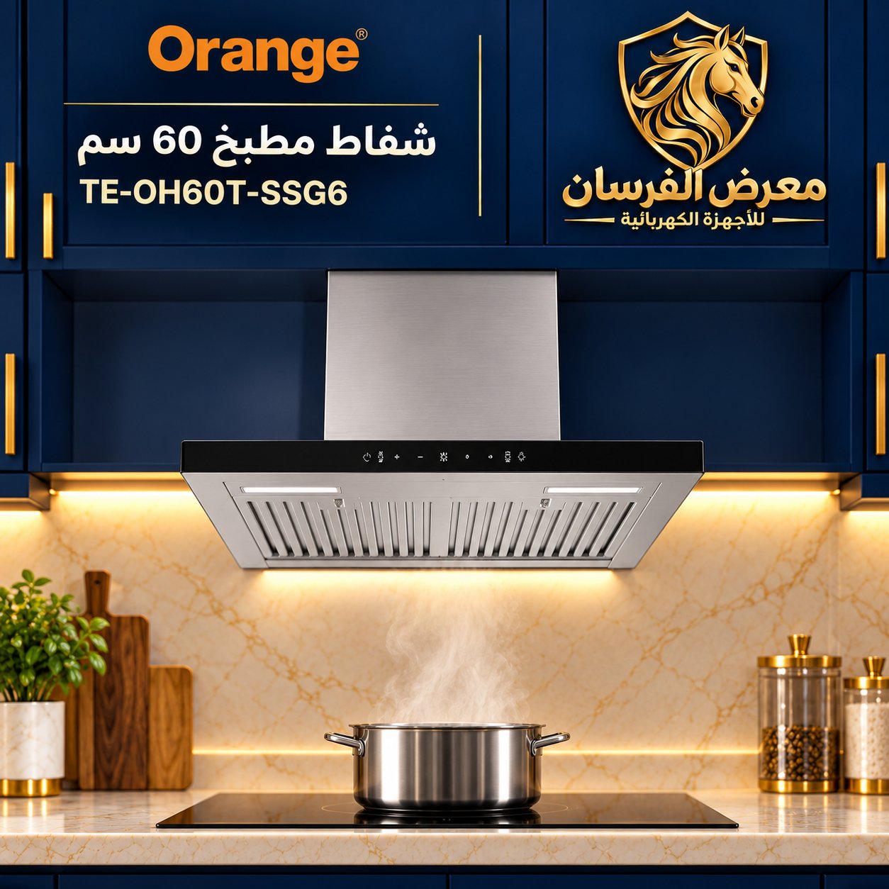 Orange TE-OH60T-SSG6 60 cm Stainless Steel Cooker Hood