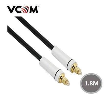 كيبل ألياف ضوئية VCOM باللون الفضي بطول 1.8 متر