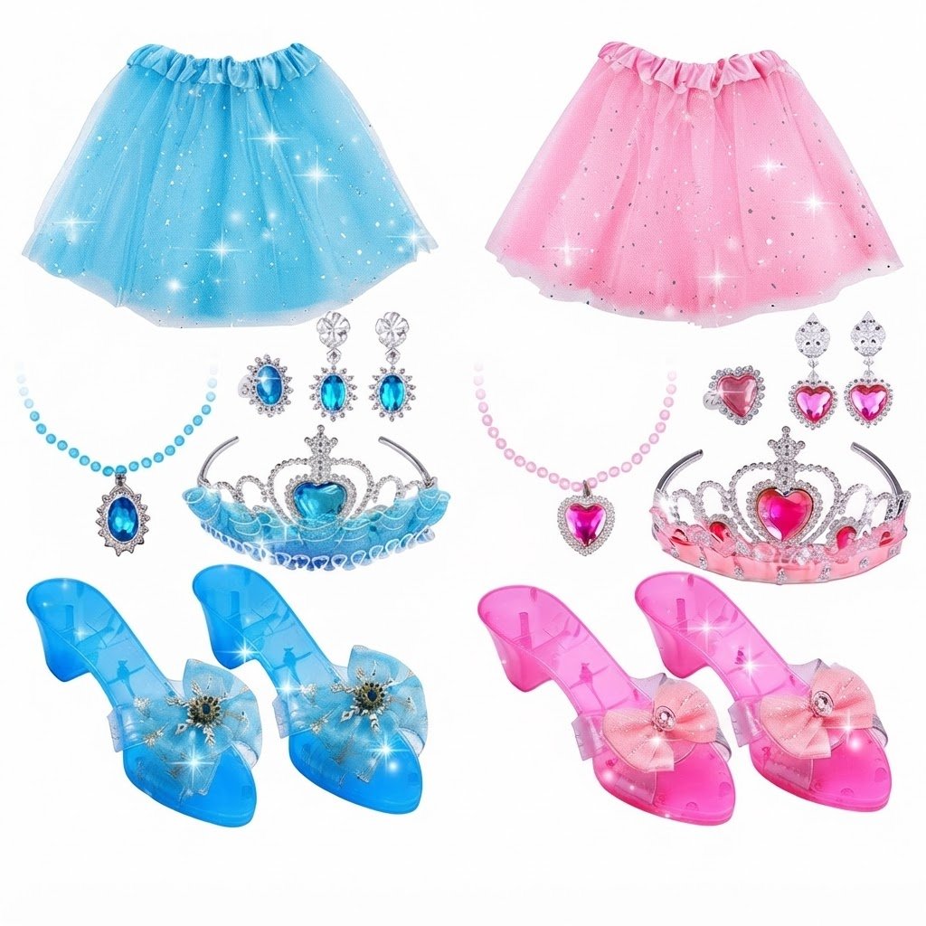 طقم أميرة Toyzey للبنات من عمر 3 سنوات مع إكسسوارات